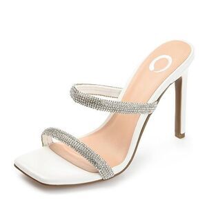 Journee Collection Women 9.5 M White Reena Strappy High Heel Sandals NIB IB2